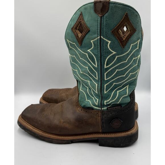 Justin Original Work Western Cowboy Boots Mens 11EE WK4972 Square Steel Toe - Picture 1 of 7